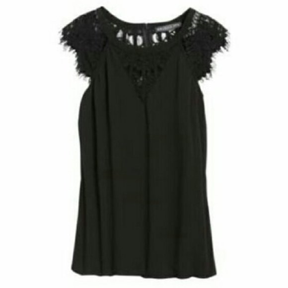 Brixon Ivy Tops - Brixon Ivy Jarred Lace Detail Cap Sleeve Blouse